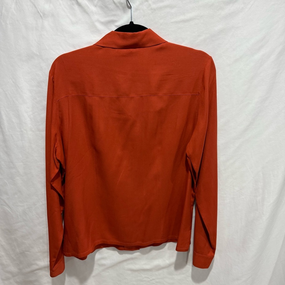 Anna and Frank 100% Silk Terracotta Button Down Blouse‎ Large Old Money Luxury - Picture 8 of 15